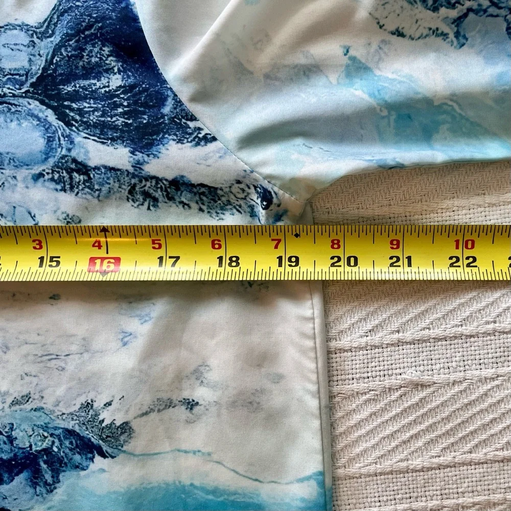 Unisex Blue Marble Water Swirls surf Splash Adjustable Sleeve Shirt - Picture 7 of 8